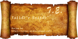 Tallér Enikő névjegykártya